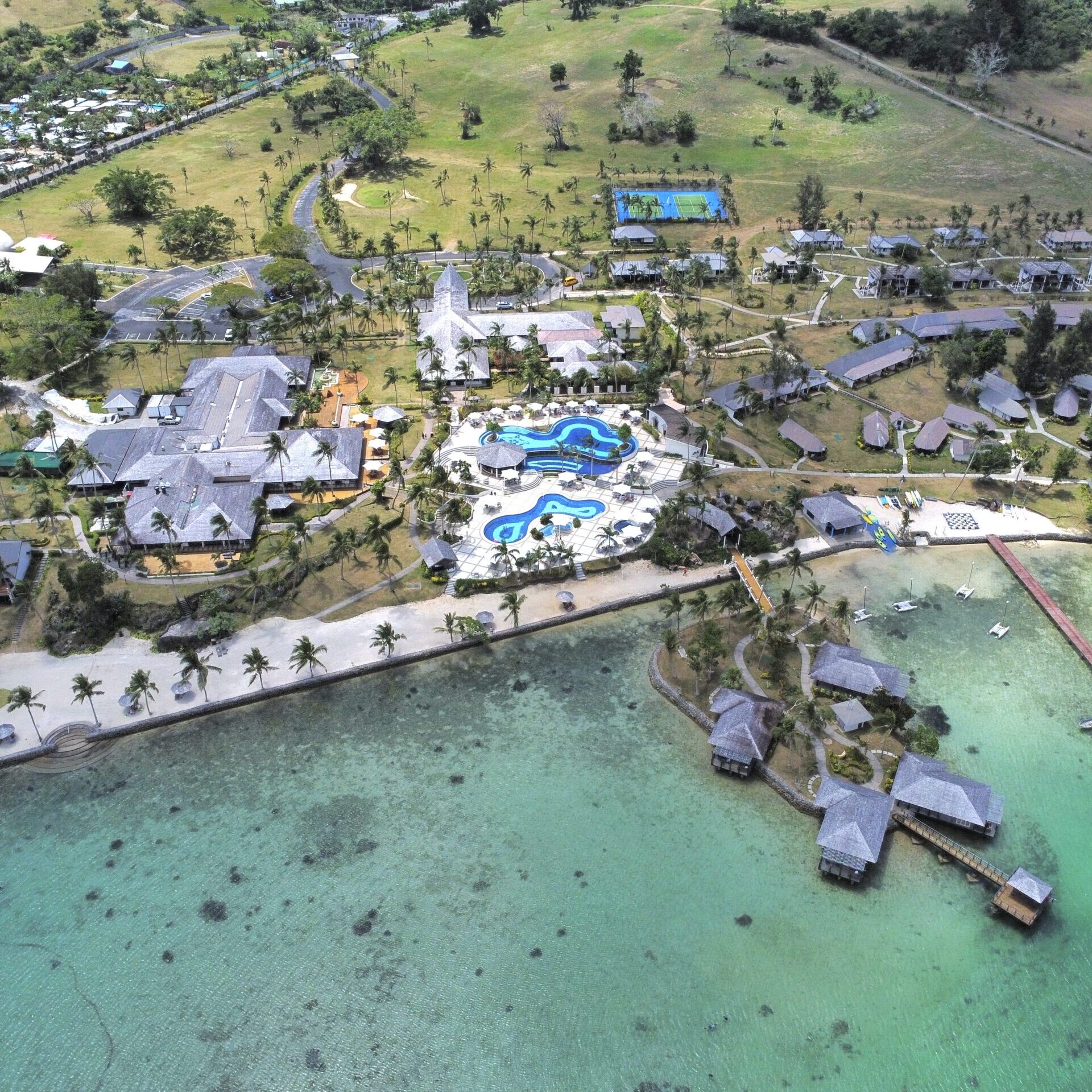Tonia, Jayden, and Hailey staying at Warwick Le Lagon while on holiday in Vanuatu.