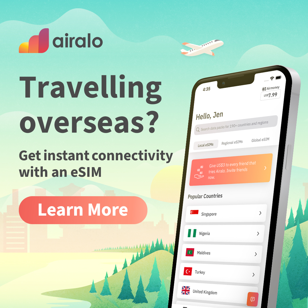 A traveller enjoying seamless international connectivity overseas with Airalo eSIM technology on their smartphone